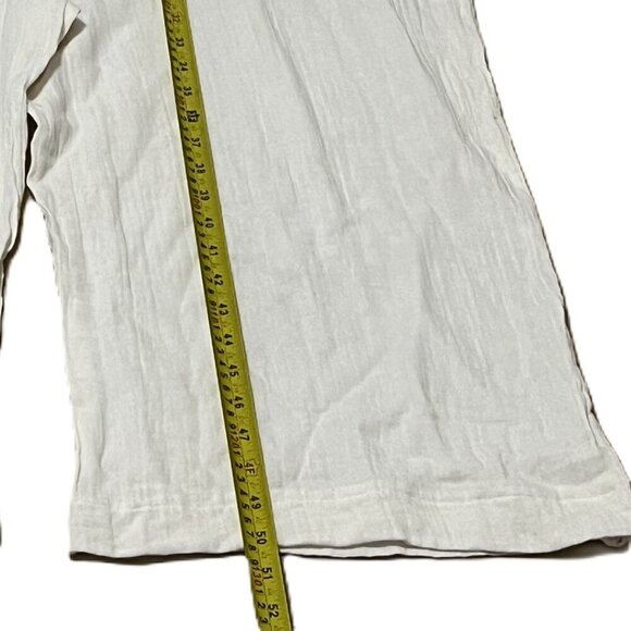 Pact 100% organic cotton coastal gauzy wide leg jumpsuit with belt - Picture 12 of 15